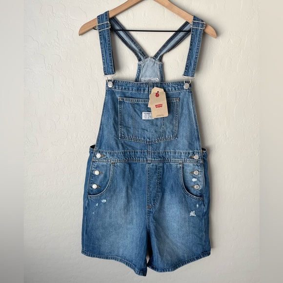 Levi’s vintage inspired overalls shorts NWT large - Picture 7 of 15